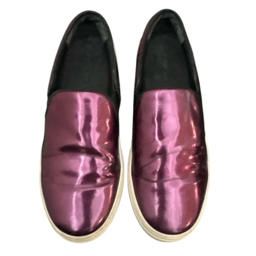 Authentic Celine Paris luxury designer metallic leather platform sneakers sz 7 - Picture 2 of 11